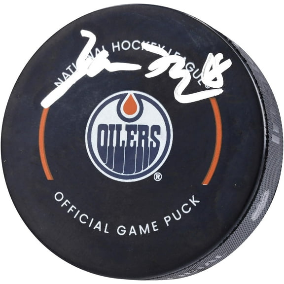 Zach Hyman Edmonton Oilers Autographed Official Game Puck - Fanatics Authentic Certified