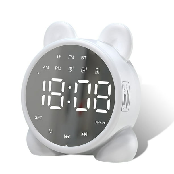 Indoor LED Screen Screen Reloj de alarma Oficina Multifuncional Recargable Bluetooth Bluetooth Reproductor de música Brillo Ajustable Blanco Inevent HA010351-01B