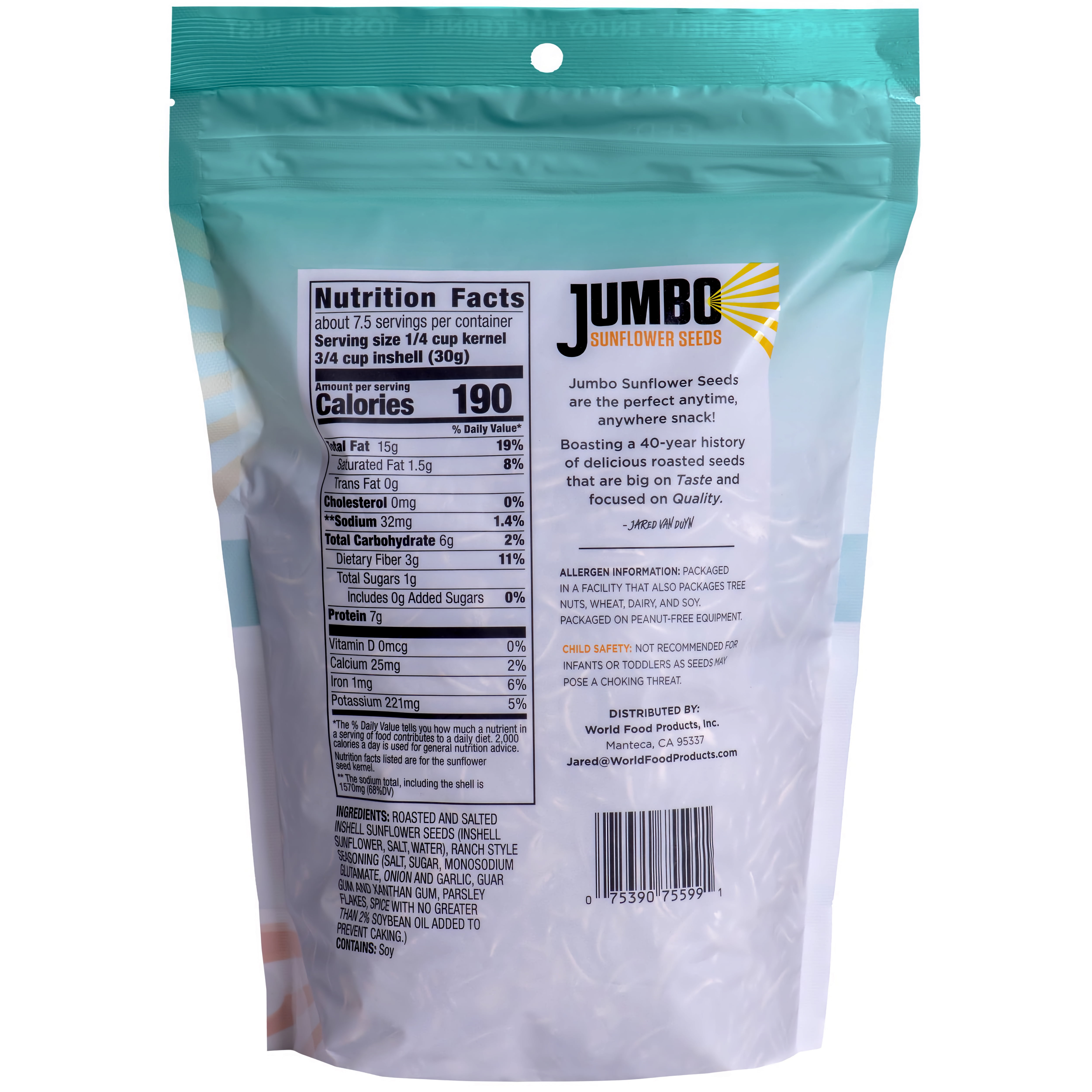 Klein Bros Jumbo  Sunflower Seeds, 16 oz