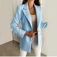 thumbnail image 6 of outfmvch blazer jackets for women casual single button lapel slim suit temperat blazers for office ladies womens tops blue, 6 of 9