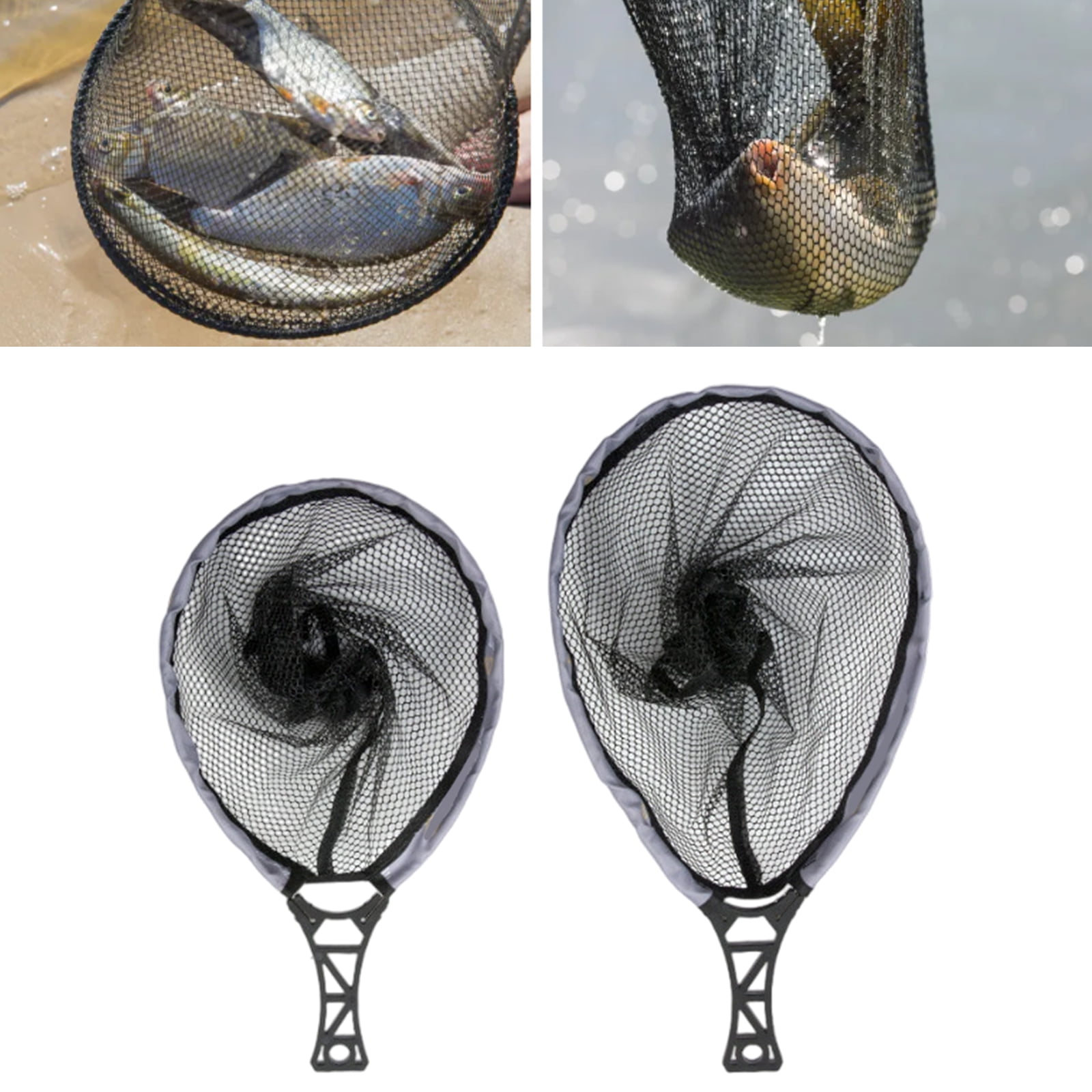 KUFptva Fishing Net with Comfortable Grip Handle Fishing Landing Net Portable for Adult Unisex Small Landing Net Fishing Tool