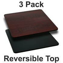 Flash Furniture 3 Pack 24'' Square Table Top with Black or Mahogany Reversible Laminate Top