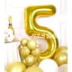 thumbnail image 2 of Globos con números de helio AULE Big Gold 5 40 pulgadas para quinta fiesta, 2 of 7