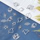 thumbnail image 4 of 1 caja de 96 conectores de dijes de corazón a granel, colgantes de olas de verano, amor, estrella, luna, doble cara, conectores de joyería de plata con eslabones huecos., 4 of 7