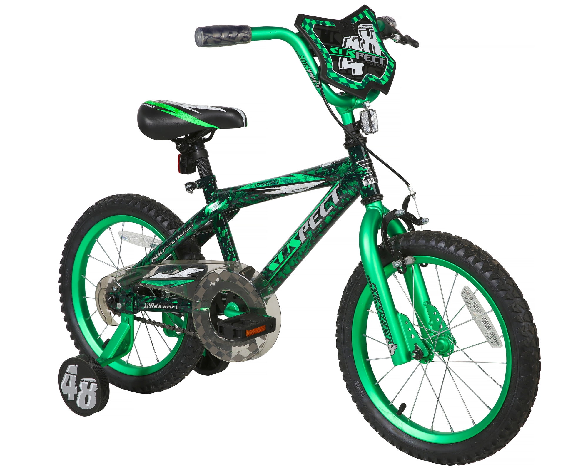 18 Inch Training Wheels Bike Sports Gifts Black Green Dynacraft Surge Boys BMX 