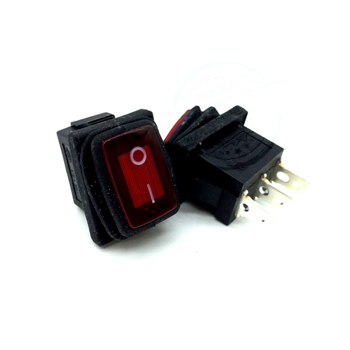 rocker switch x 1 AC 6A/250V 10A/125V Red Light 3 Pin ON-OFF SPST Snap in 