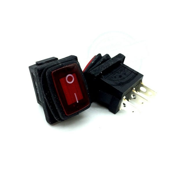 Waterproof Rocker Switch With Red Led Light Backlight 3 Pins 6a 250v Ac Walmart Com