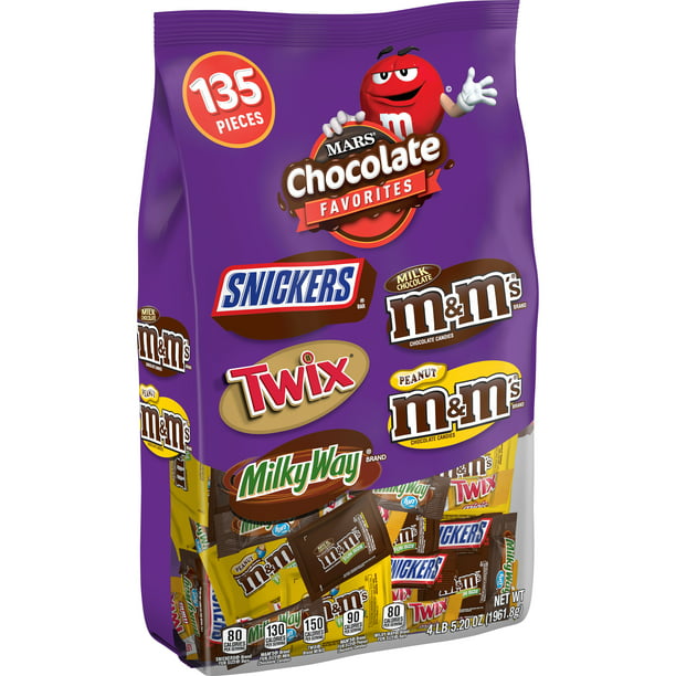 MARS Chocolate Halloween Variety Candy Bars, 69.2 Ounce, 135 Count ...