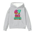 thumbnail image 2 of Kids Hoodies Sweatshirts 6 7 Six Seven Letter Hoodies Sweatshirts Comfortable Boys Graphic Print Hooded Sweatshirt Pullover Jacket With Pocket For Outdoor Activities Grey 150(10-11 Years), 2 of 7