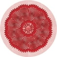 thumbnail image 1 of Ahgly Company Machine Washable Indoor Round Transitional Pink Area Rugs, 5' Round, 1 of 7