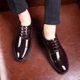 thumbnail image 6 of Men's Patent Leather Tuxedo Dress Shoes Classic Lace-up Formal Business Oxford Wedding Shoes, 6 of 10