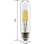 Leadleds T10 Led Long Tubular Bulb, 4W 40 Watt Equivalent, 2700K Warm White Vintage LED Filament Light Bulbs, 3-Pack