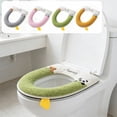 thumbnail image 1 of Meitianfacai Thickened Toilet Seat Cover with Carrying Handle, Winter Warm Removable Toilet Seat Cushion with Non-Slip Design, Soft Polyester Toilet Seat Protector for All Seasons Home Use, 1 of 7