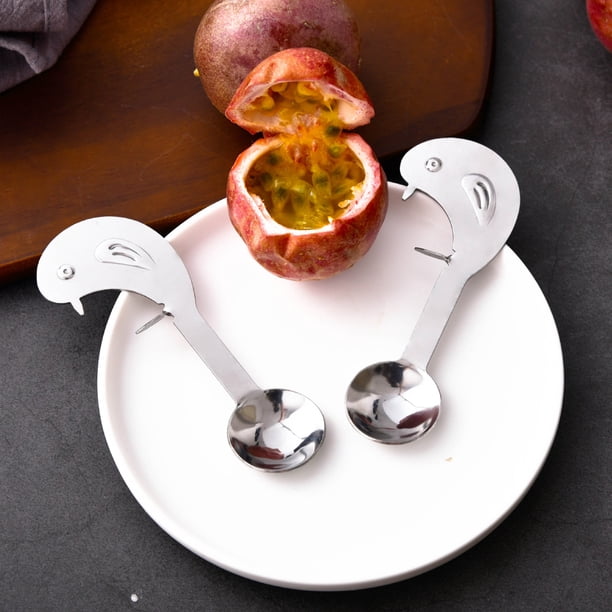Abridor de maracuyá de acero inoxidable | Cuchara abridor de frutas multifuncional | Cuchara de frutas para el hogar | Herramienta ergonómica duradera para mango, kiwi, pitahaya | Agarre fácil | 1