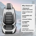 thumbnail image 6 of Fit for Kia 95% Car Models,Waterproof Artificial Leather Car Seat Protectors,Protecting the Car's Original Seats,(Front Seats)Seat Cover for Cars(Gray+White), 6 of 6