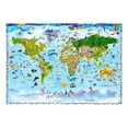 thumbnail image 2 of Tiptophomedecor Peel and Stick World Map  Wallpaper Wall Mural - World Map For Kids - Removable Wall Decals, 2 of 3