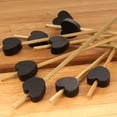 thumbnail image 4 of BambooMN 3.9" Decorative Black Heart Bamboo Cocktail Fruit Sandwich Picks Skewers for Catered Events, Holiday's, Restaurants or Buffets Party Supplies, 1000 Pieces, 4 of 5