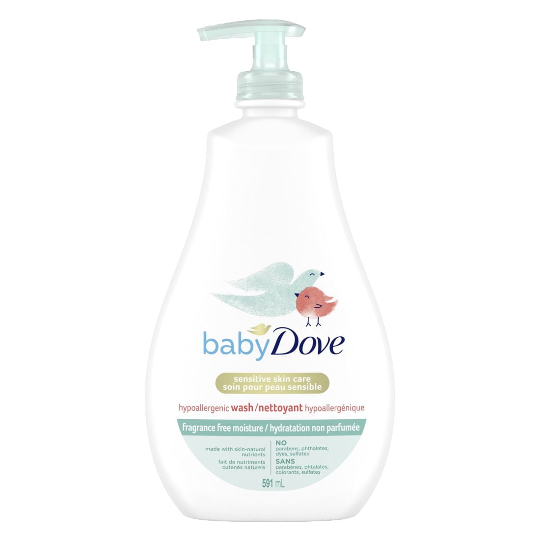Nettoyant Baby Dove hypoallergénique Hydratation peau sensible Nettoyant pour bébé 591ml