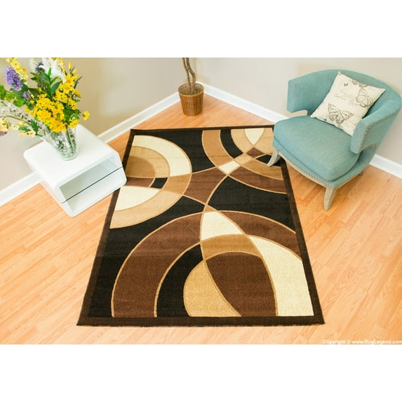 Rug Legend Modern Design Rug Living 5'2" X 7' 2" Room Rug Carpet 3517 Black