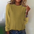 thumbnail image 2 of Bovemsi Womens Sweaters Cozy European And American Solid Color Loose Ladies Sweater Spring Autumn One Word Shoulder Exposed Business Casual Sweaters, 2 of 4