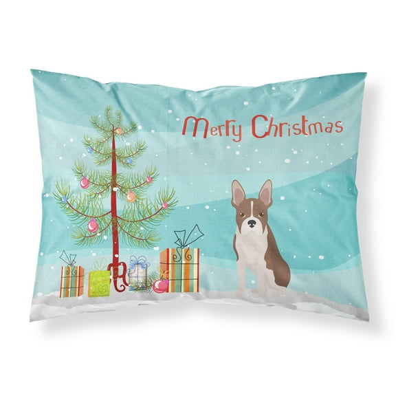 Boston Terrier Christmas Tree Fabric Standard Pillowcase