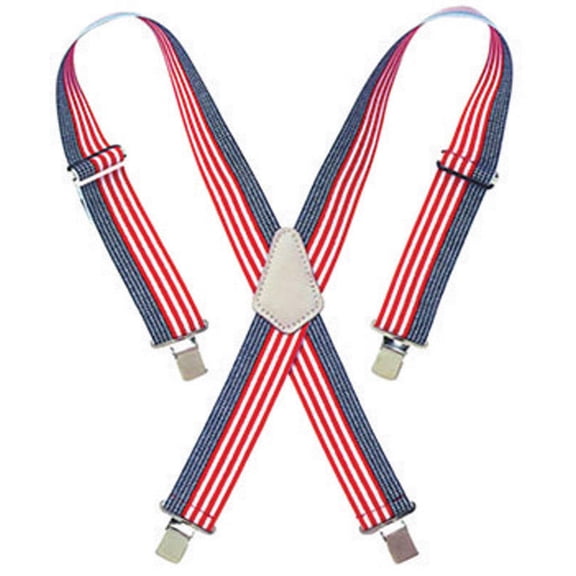 CLC Custom Leathercraft Heavy Duty Elastic Work Suspenders, USA Flag Print