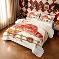 thumbnail image 3 of Erosebridal Rustic Barn Bed Spread Queen, Cow Winter Queen Coverlet Set, White Peach, 3-Piece, 1 Quilt and 2 Pillowcases, 3 of 7
