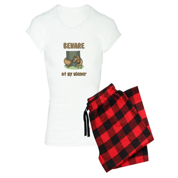 CafePress - Beware Of My Wiener - Women's Light Pajamas