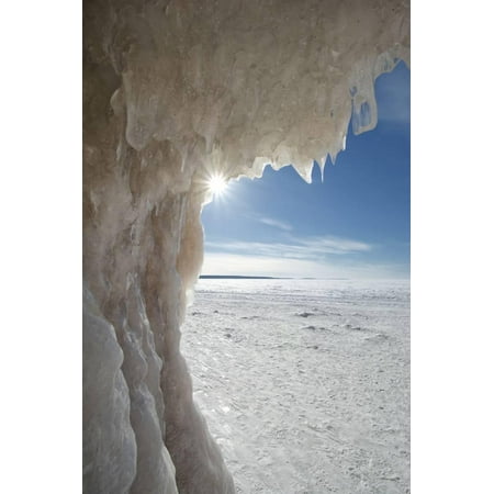 - Burst of Sun Light on the Apostle Islands Ice Caves on Frozen Lake Superior, Wisconsin Print Wall Art By PhotoImages