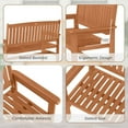 thumbnail image 5 of Yardi Yarda Loveseat with Slatted Backrest and Comfortable Armrests, 2-Person Patio Loveseat for Outdoor as Yard, Brown, 5 of 11