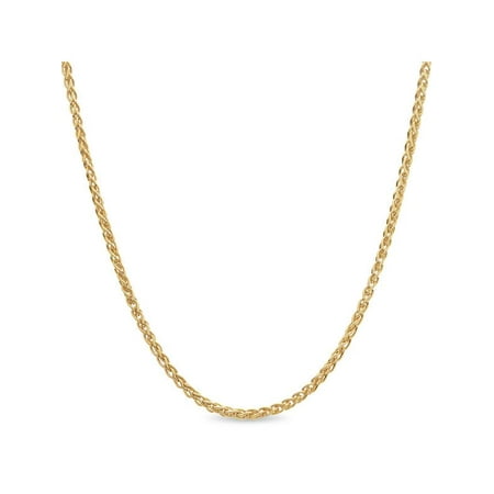 Gold over Sterling Silver Wheat Chain Necklace 24 inches