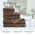 thumbnail image 3 of Utica 6-Piece Towel Set | 100% Cotton Soft & Absorbent Everyday Towels | Brown, 3 of 8