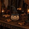 thumbnail image 6 of Gqtwoy Witch Hat Pumpkin Decor Set, Rustic Tabletop Decor, Vintage Halloween Centerpiece, Soft Fabric Pumpkin with Floral Hat, Tiered Tray and Shelf Decoration, 6 of 7