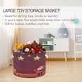 thumbnail image 5 of Collapsible 20" Round Storage Basket with Handles Laundry Hamper Open Storage Bins Starry Christmas Background, 5 of 6