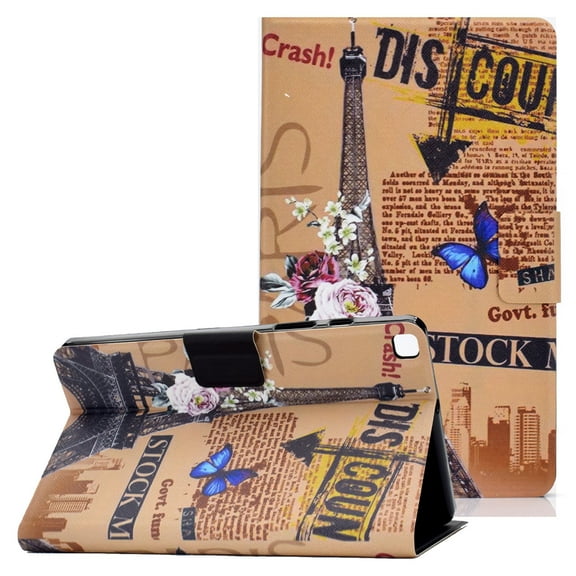 Allytech Flip Case for Samsung Galaxy Tab A7 Lite 8.4" SM-T220 T225 2021 Released, Slim PU Leather Multi Angle Viewing Stand Shockproof Colorful Pattern Case Cover for Girls Women, Butterfly Tower