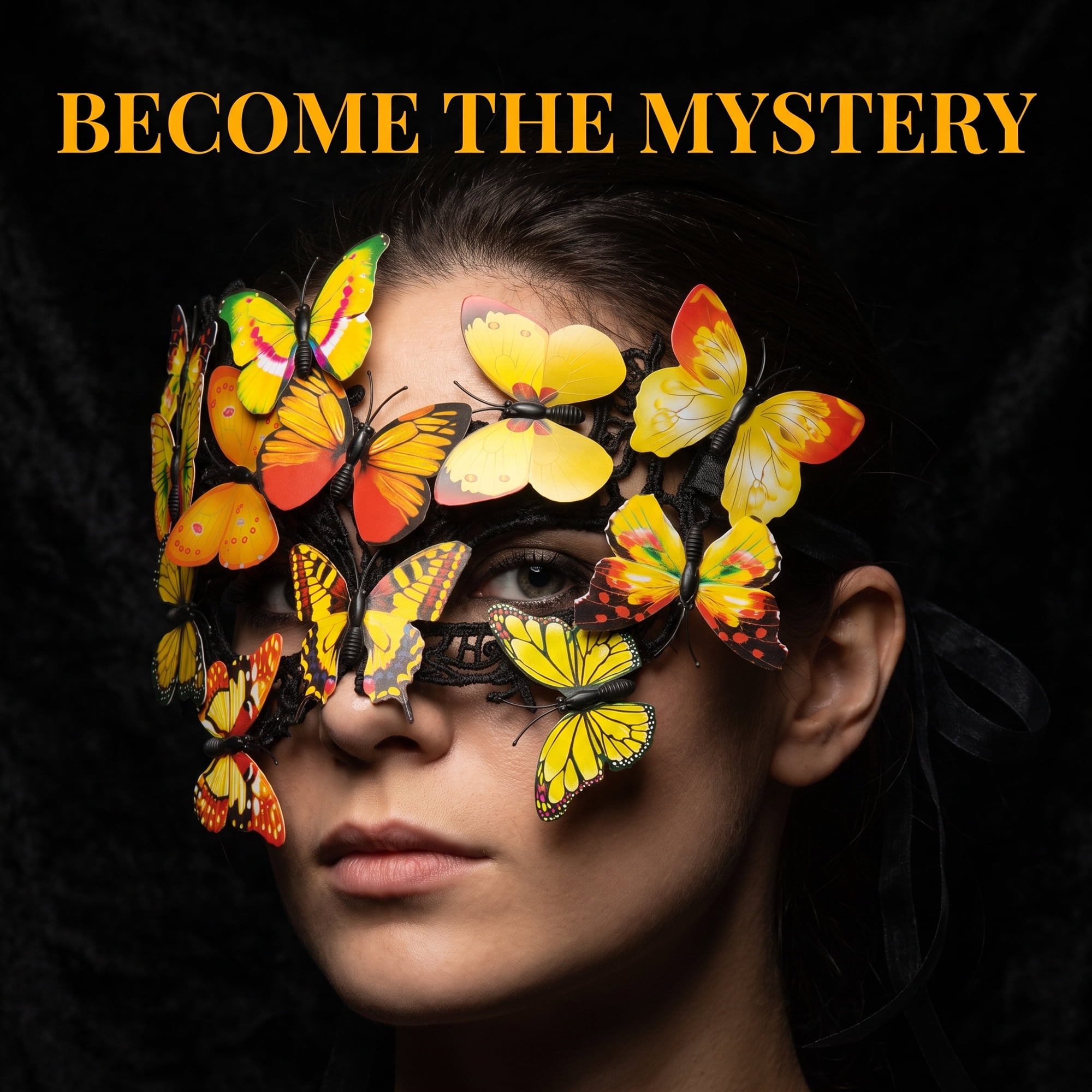 Unique Bargains Butterfly Masquerade Venetian Mask for Costume Party Yellow 9.8" x 7.1"