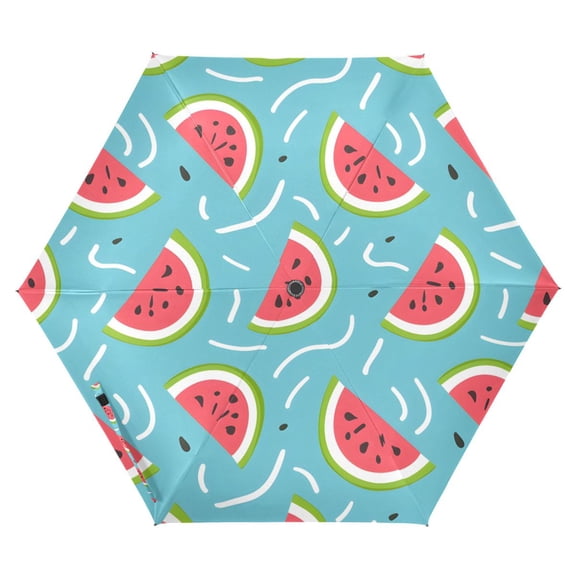 ALAZA Watermelons UPF 50  Compact Folding Umbrella for Rain Travel Umbrella Packable