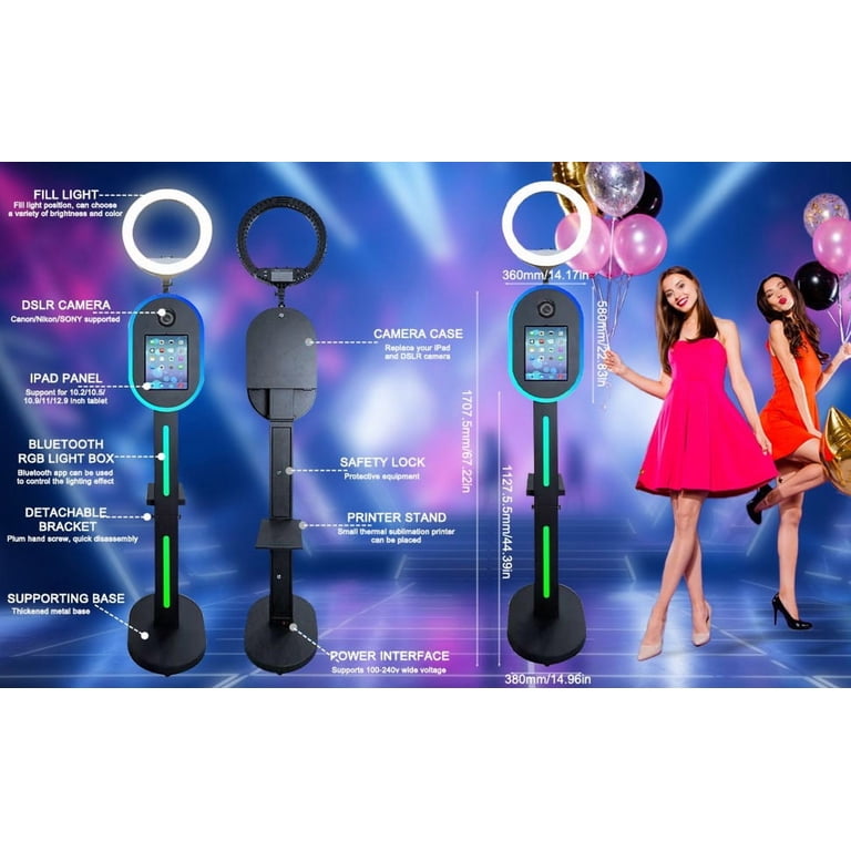 Removable Or Party Selfie Ipad Photo Booth With Ring Light 10.2 Ipad Photo Booth Dslr With Fill