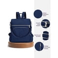 thumbnail image 6 of Gustave Backpack Purse for Women Anti-Theft Travel Convertible Backpack Shoulder Bag Nylon Waterproof Casual Daypack Satchel Handbag "Navy Blue", 6 of 9