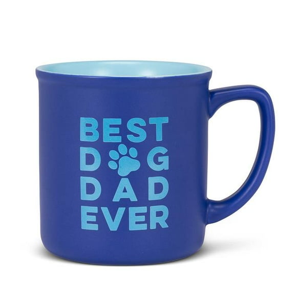 Abbott Collection AB-27-2TONE-104 4 in. Best Dog Dad Mug, Dark Blue & Light Blue