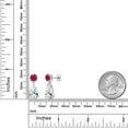 thumbnail image 3 of Gem Stone King 925 Sterling Silver White Created Sapphire and Red Ruby Earrings for Women | 8.98 Cttw | Gemstone September Birthstone | Pear Shape 12X8MM, 3 of 4