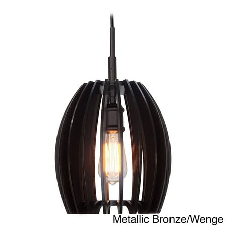Woodbridge Lighting Crescendo Canopy 1 Light Wood Mini Pendant in Bronze/Black