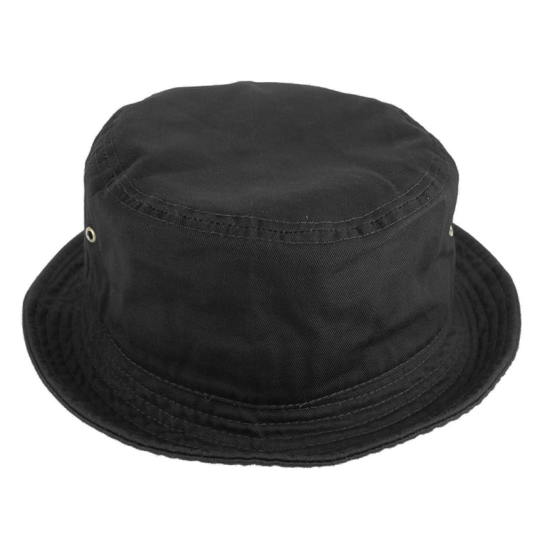 Gelante Bucket Hat 100% Cotton Packable Summer Travel Cap. Black-L/XL