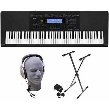 Casio WK-245 76-Key Premium Portable Keyboard Package with Headphones, Stand and Power