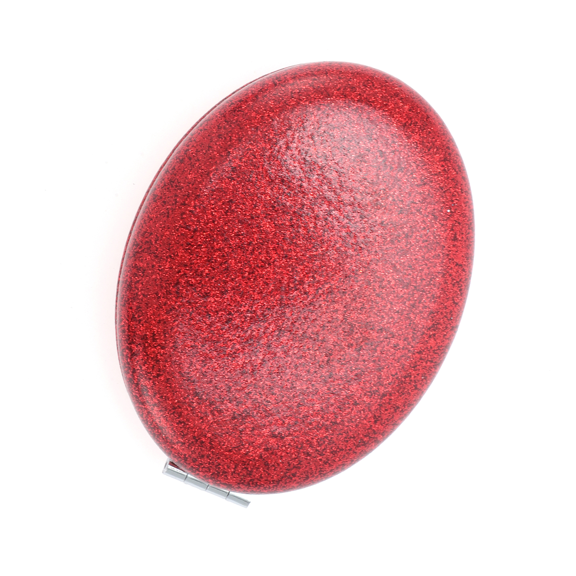 Unique Bargains Portable Oval Makeup Mirror 1 Pc Red