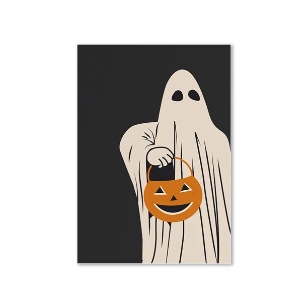 Póster de fantasma escalofriante de galería de Halloween, impresión artística de esqueleto potable, pintura en lienzo de calabaza aterradora, imagen de pared, decoración de sala de estar