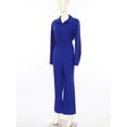 thumbnail image 4 of Jizyo Womens Long Sleeve Button Coverall Solid Color Turn-down Collar Long Jumpsuit For Work Travel Holiday Blue XL, 4 of 6