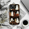 thumbnail image 5 of Ghost Book Nook Phone Case, Cute Halloween Ghosts Reading on Bookshelf Design, Cozy Spooky iPhone Cover for iPhone 16 15 14 13 12 11 Plus Pro Max Mini, 5 of 6