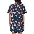 thumbnail image 3 of Picia Cherry Blossoms Pajamas Sets for Women Soft Short-Sleeved Pjs with Lounge Shorts Two Piece Sleepwear-, 3 of 9