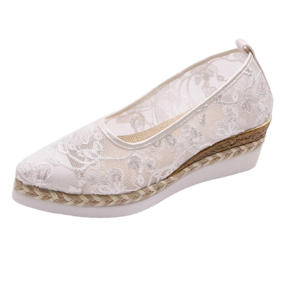 Womens Shoes Baeitkot Women's Fashion Casual Summer Style One Foot Cover Feet Lazy Wedge Heels Shoes